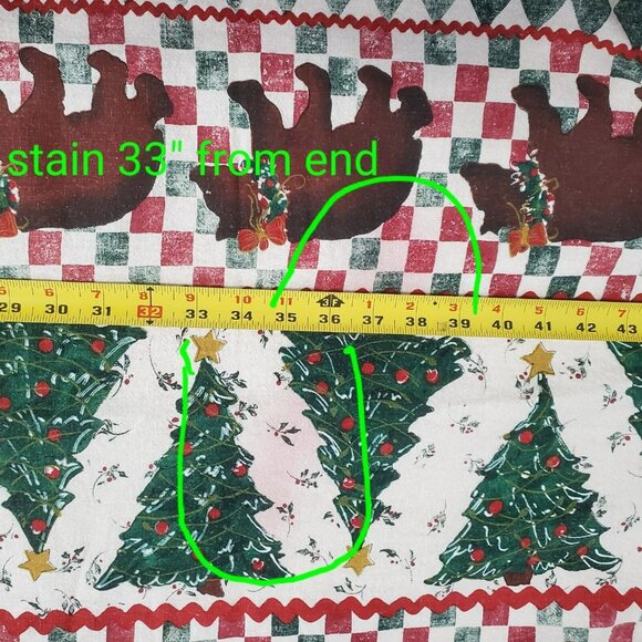 VTG Christmas Tablecloth Bear Moose Santa Snowman Country Farmhouse Cabin READ - Picture 11 of 11